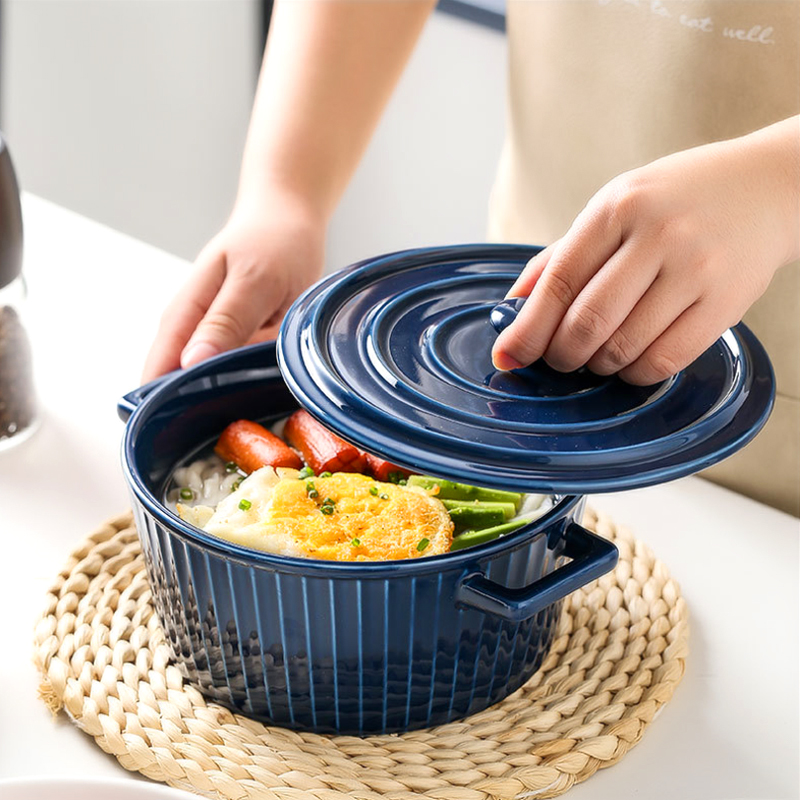 Japanese creative household ears with cover rainbow such use large student rainbow such as bowl of the big bowl of noodles bowl of ceramic tableware