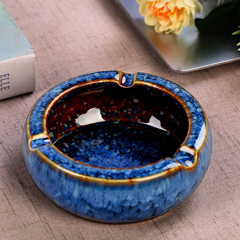 Creative move ceramic ashtray large - sized ashtray Chinese style household living room office tide restoring ancient ways the ashtray