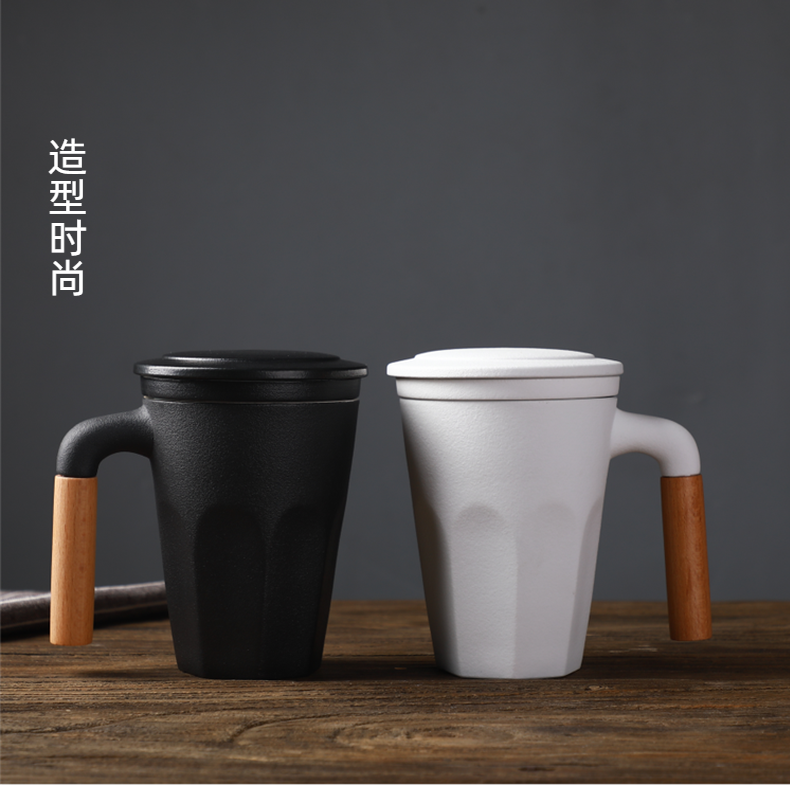 Japanese style restoring ancient ways of coarse creative ceramic keller with cover run water separation water office household ceramic cup