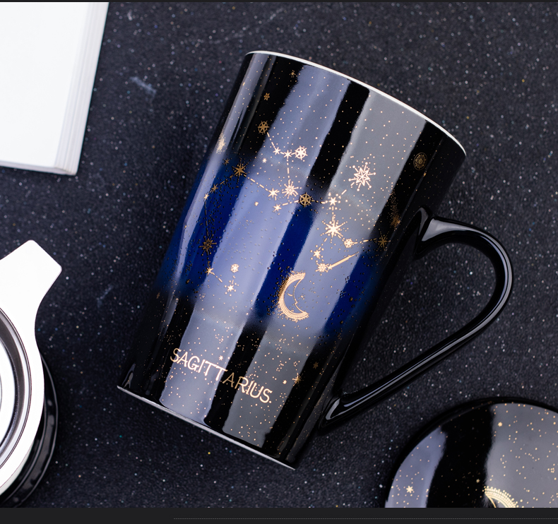 The Nordic move constellation of ceramic cup individuality creative trend male and female students mark cup with tea cups