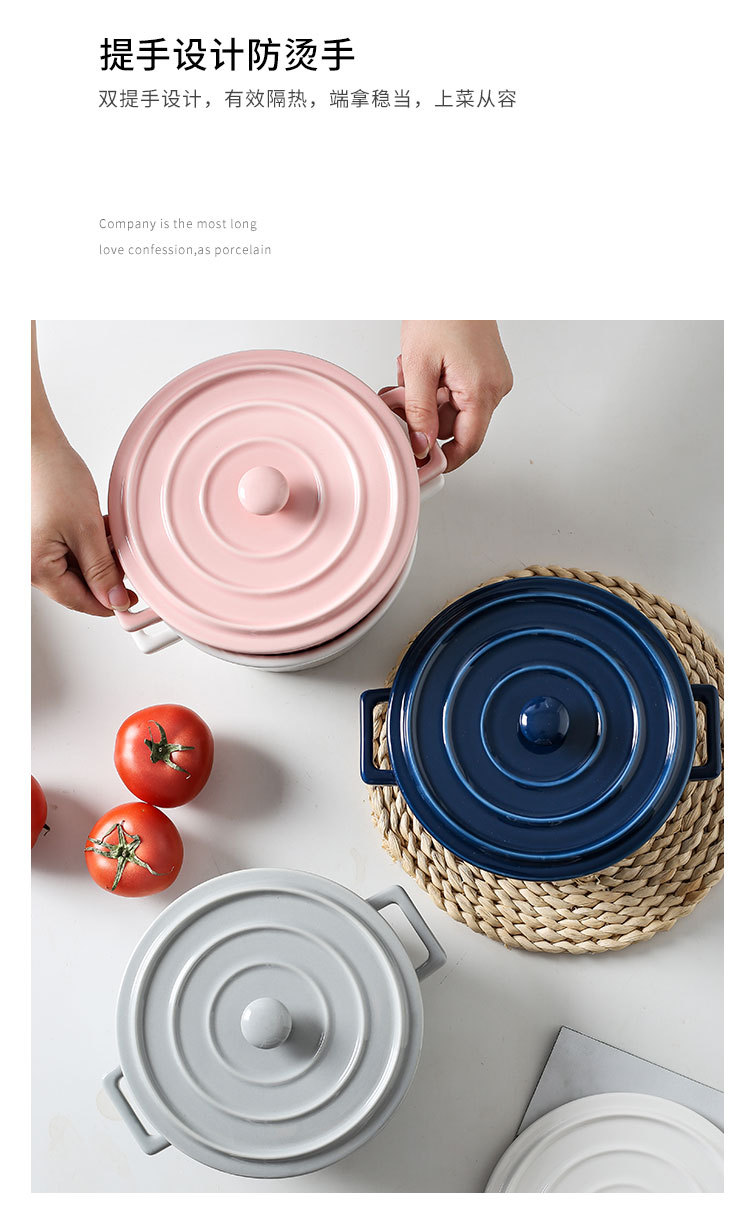 Japanese creative household ears with cover rainbow such use large student rainbow such as bowl of the big bowl of noodles bowl of ceramic tableware