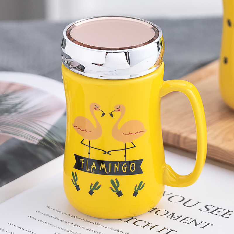 Nordic girl lovely ceramic cup move creative trend with cover household mugs office tea cups