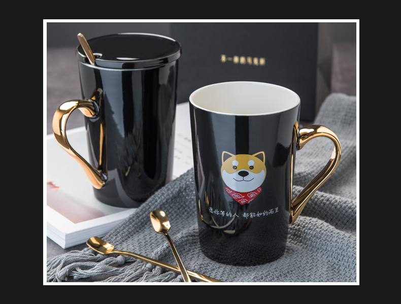 European creative paint glass printing enterprise advertising gift mugs customize LOGO ceramic cup cup