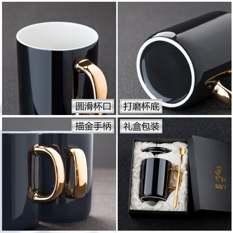 European creative paint glass printing enterprise advertising gift mugs customize LOGO ceramic cup cup