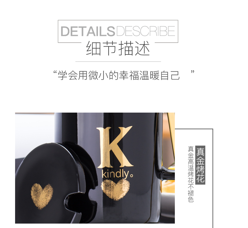 Ceramic keller cup last letter individuality creative trend spoon female cups domestic cup coffee cup with cover
