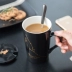 Sáng tạo chòm sao chén gốm mug với nắp muỗng văn phòng công suất lớn tách nhà tách cà phê tách trà