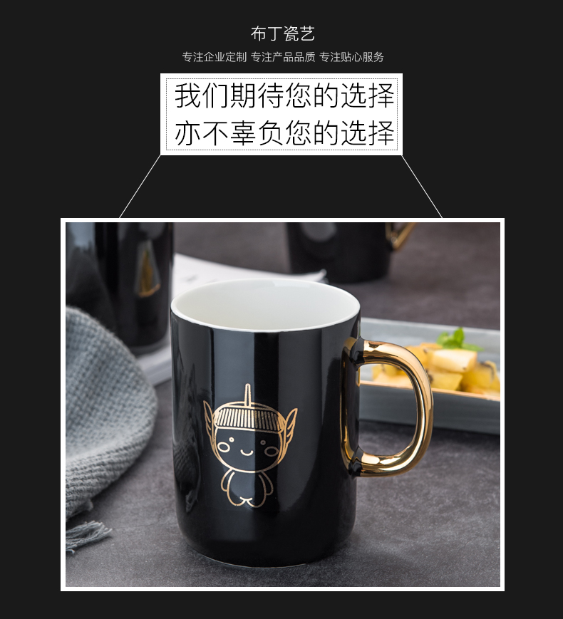 European creative paint glass printing enterprise advertising gift mugs customize LOGO ceramic cup cup