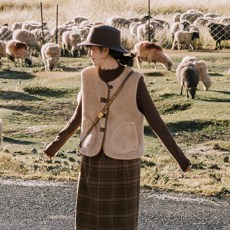 Reversible Fur Integrated Vest for Women, Lamb Wool Retro Suede Sleeveless Jacket, 2026 Autumn and Winter Vest Top