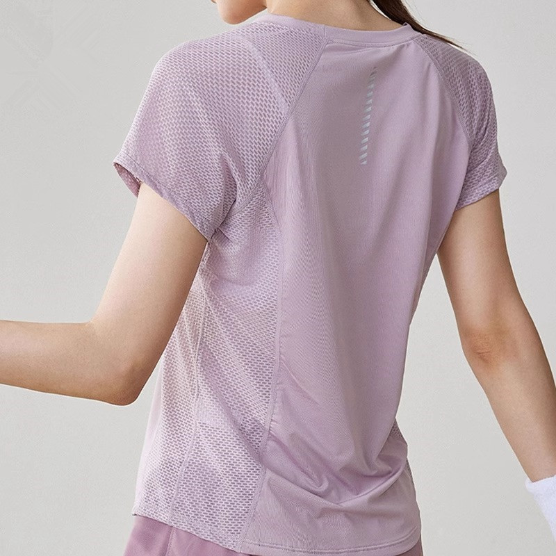Iuiu Yogo Summer Mesh Breathable Quick-Drying Sports Short-Sleeved Women's Training Fitness Clothing Loose Slimming Top Iuiu Yogo Summer Mesh Breathable Quick-Drying Sports Short-Sleeved Women's Training Fitness Clothing Loose Slimming Top