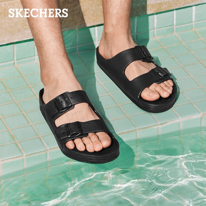 Skechers 2026 New Men's Fashion Outdoor Slippers Birkenstock-Style Thick-Soled Arch-Support Sandals Versatile