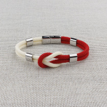 316L stainless steel titanium steel bracelet this year red rope men and women couples concentric knot hand rope niche design