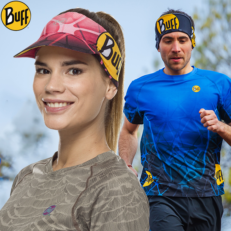 The new Spanish BUFF outdoor sports men's and women's empty top hat marathon running cap sunscreen quick-drying can be folded