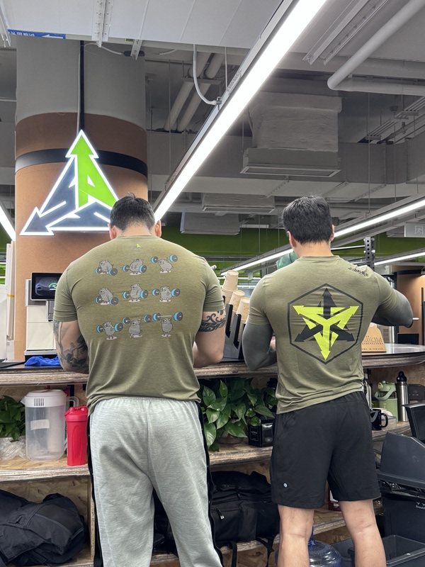 Puppy Weightlifting Hexagon Warrior Iron Bull Training T-Shirt