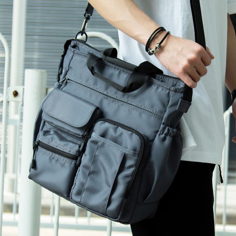 Fashion trend single shoulder bag casual handbag business business trip men's briefcase multi-function bag male bag