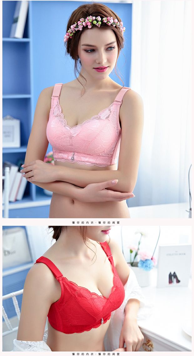 Kích thước lớn đồ lót áo ngực mỏng phần ba ngực không có vòng thép béo mm phần mỏng ngực lớn tập hợp chống chảy xệ phần mỏng ngực lớn nữ quần lót nữ