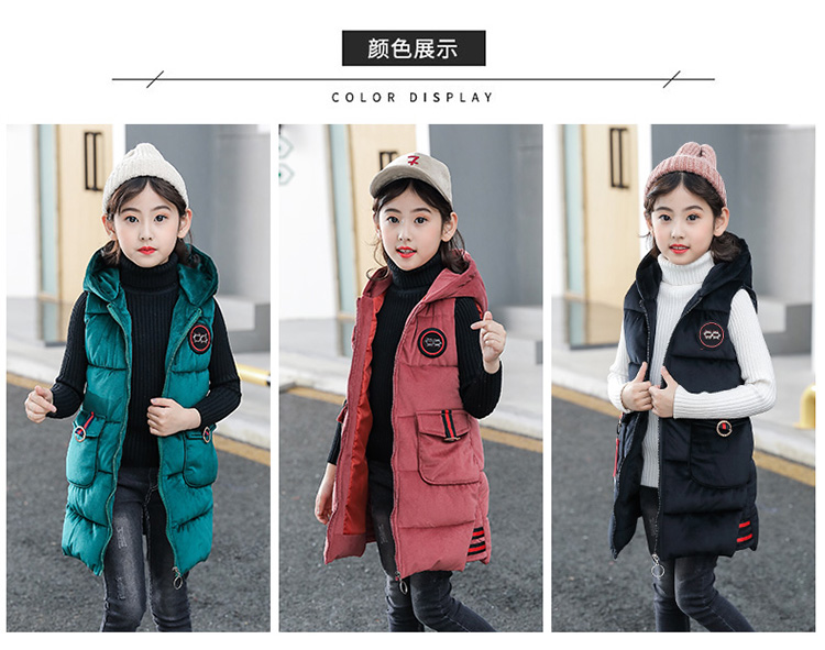 Áo vest nữ mùa thu đông 2018 trẻ em Hàn Quốc nhung vàng ngoại mùa đông mặc vest dài vest áo gile cho bé trai sơ sinh