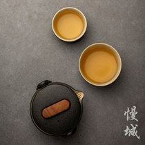 Ceramic Quick Guest Cup One Pot Two Cups Portable Tea Set Travel With Tea Home Outdoor Office With Ear Suit