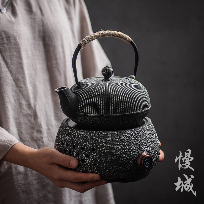Japanese iron pot Cast iron tea kettle Boiling kettle Large beam pot Electric pottery stove Tea maker set Household tea set