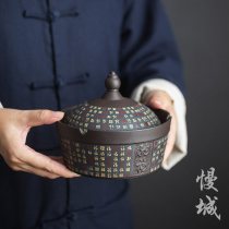 Cittaslow town Wanfu ashtray Japanese ceramic creative small ornaments Kung Fu tea accessories anti-fly ash retro ashtray