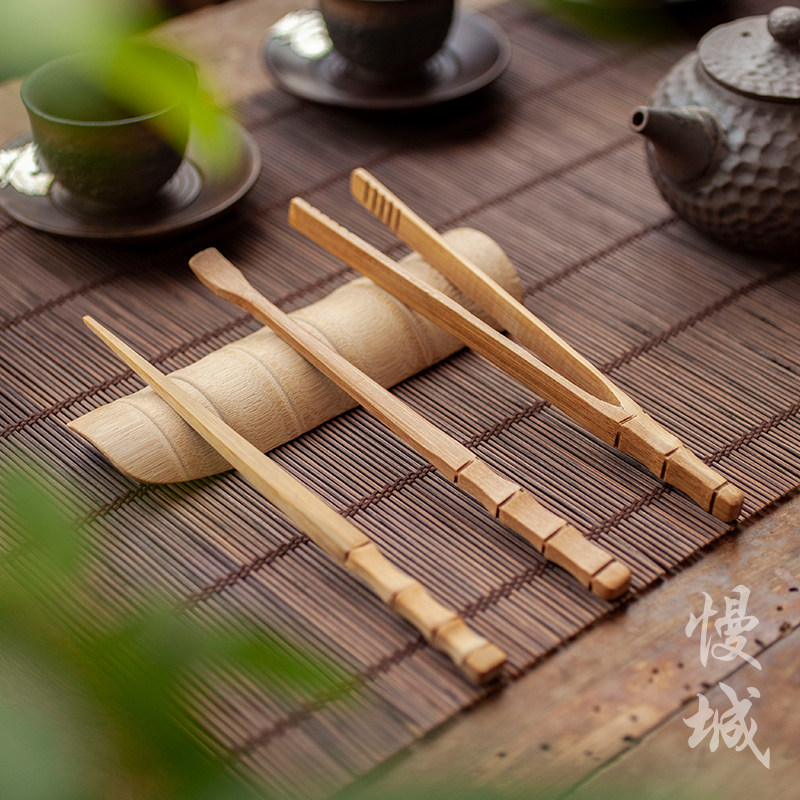 Bamboo tea ceremony four or six gentlemen set Japanese kung fu tea set accessories tea folder tea tea needle teaspoon tea tool