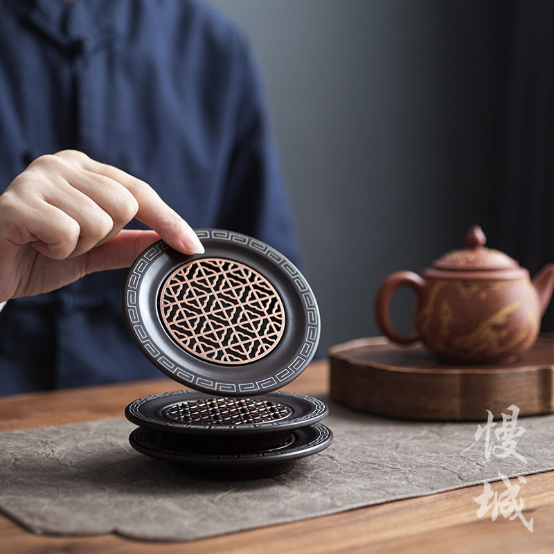 Slow City Day Style Electric Wood Cups Cushion Home Creative Heat Insulation Cups Mat Teacup Tea Accessories Anti-Burn Tea Mat