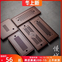 Bamboo tea tray bamboo tea table water storage tray household bamboo table long Square small tea tray Japanese dry bubble