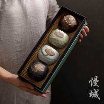 Ceramic Tea Cup Four Cups Courtesy of the Masters cup Tea Drinking Cup Set Group Lotus Porn Gift Box Cup With Hand Companion Gift Suit