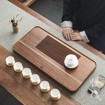 Heavy bamboo tea tray wide Japanese water storage tray household kung fu tea set tea table drainage tea tray simple