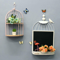 European style retro wrought iron bird cage blackboard wall wall decoration cafe clothing shop decoration message board