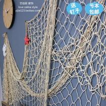 Mediterranean style thick line fishing net decoration Net shooting background wall props bar wall hanging ring creative decoration