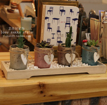 zakka wooden flower pot old storage box Vintage flower pot flower arrangement dry flower solid wood vintage wooden box large medium and small