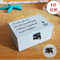 zakka creative creative desktop storage box Jewelry box Vintage cosmetics storage box Solid wood decorative wooden box