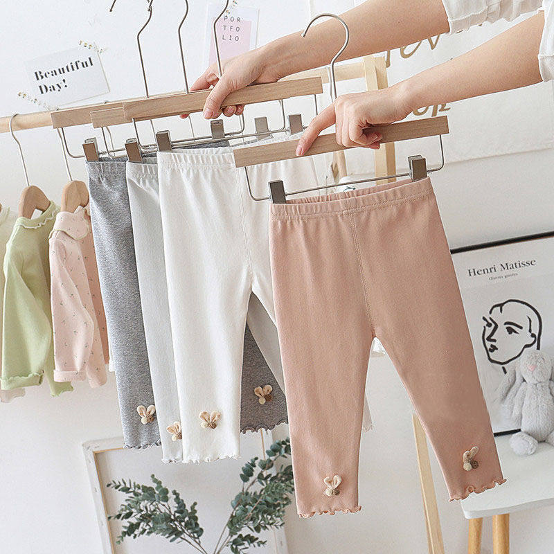 Children's clothing 2021 new girl pure cotton pants baby pants baby pants baby trousers spring and autumn