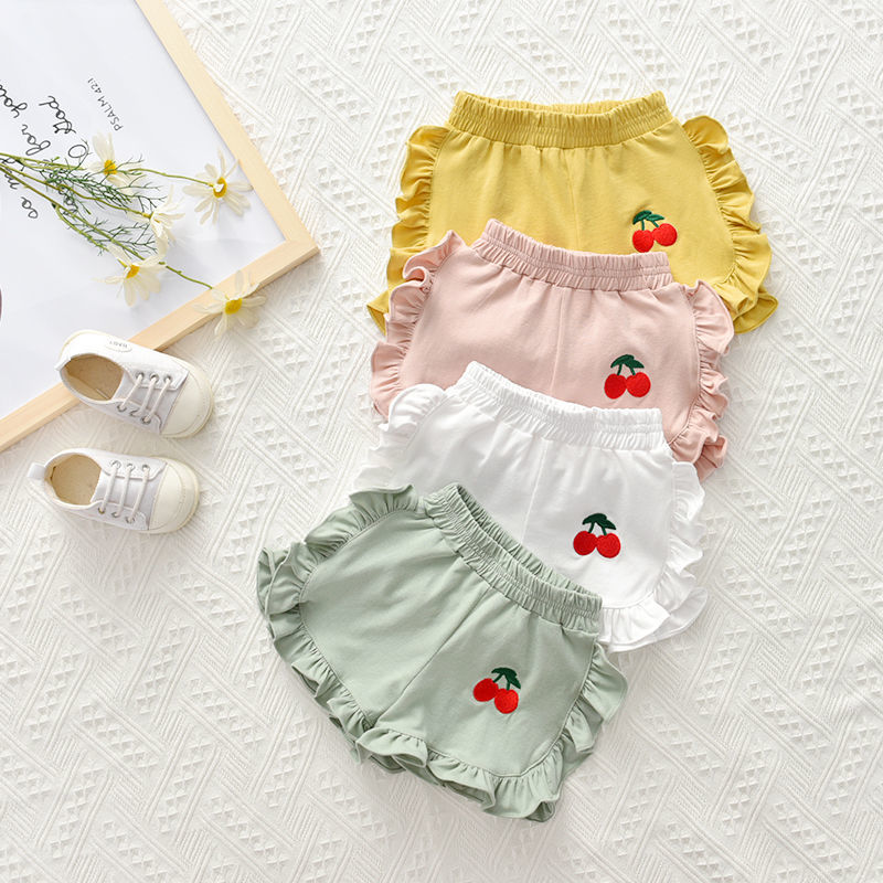 Girl Outwear Shorts Foreign Florist Lace 100 Hitch Hot Pants Korean Version Fashion 2021 New Kids Clothes Toddlers Summer Dress Pants