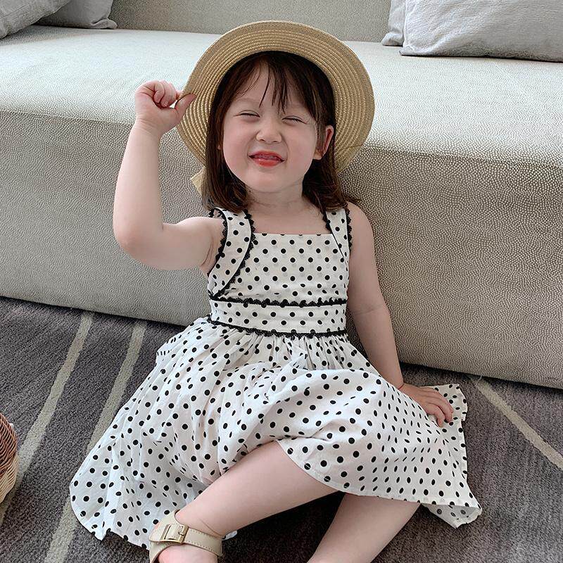 Girls' children's clothing 2021 new children Poopoint foreign dress Little princess Xia dress foreign dress girl's vest dress