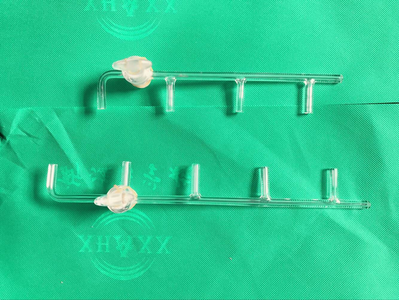 Left and right comb tubes 1904 Ortets gas analyser accessories Spot customizable glass instruments