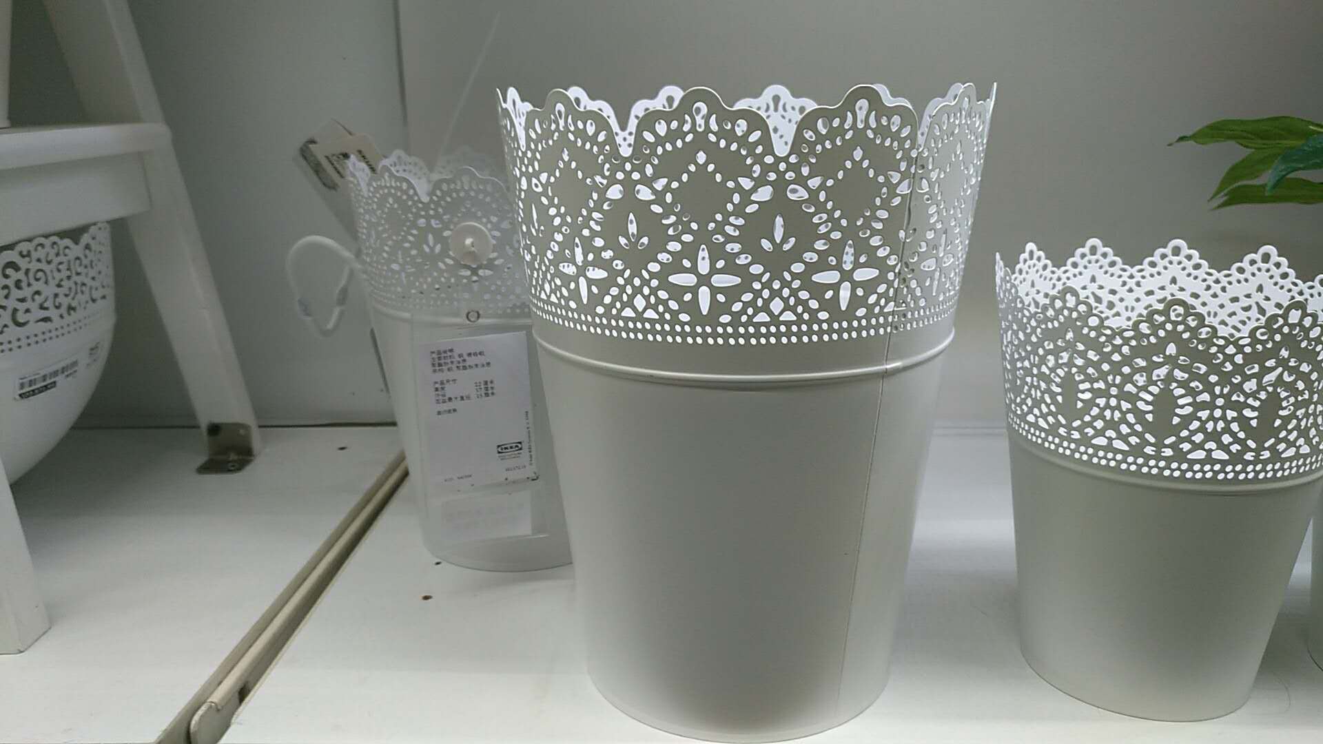 IKEA Kaka Tô Châu IKEA mua chậu hoa trang trí Skoura bình hoa màu xám trắng trong nhà ngoài trời mua trong nước - Vase / Bồn hoa & Kệ bình thủy tinh cắm hoa