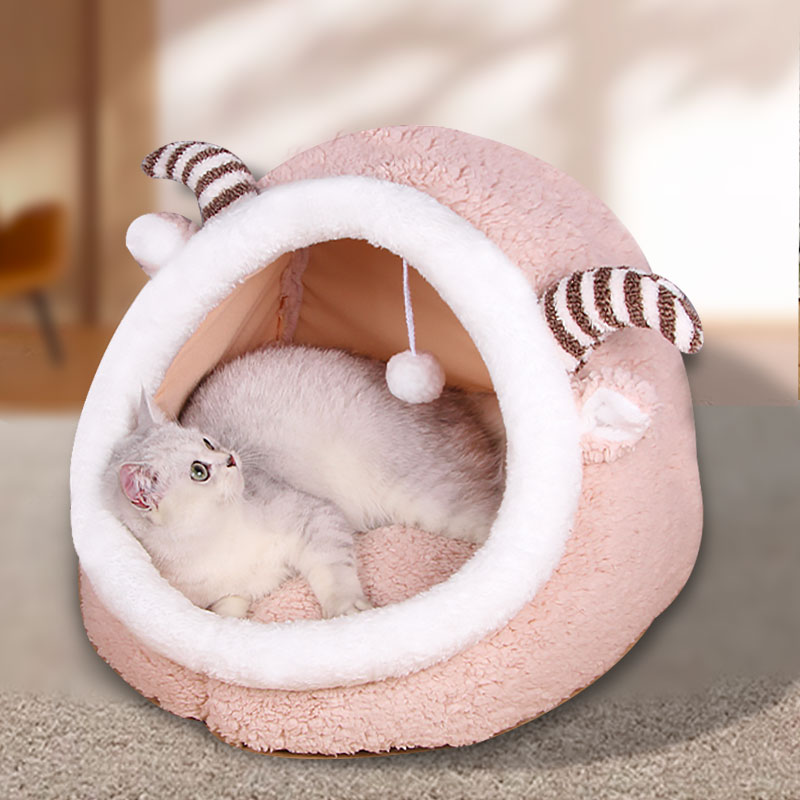 Cat Nest Winter Warm Semi-enclosed Kennel Four Seasons Universal Juvenile Kitty Bed Winter Cat Villa house Pet Supplies