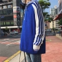 Melody Wind cối 2018 Áo len nam mới mùa thu lỏng Hàn Quốc Sọc Colorblock Vòng cổ áo len cao cổ áo nam