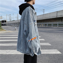 Retro denim coat men spring and autumn 2021 New ins tide clothes casual couple early autumn mens jacket