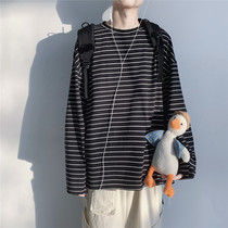 Melody windmill long sleeve T-shirt mens striped round neck base shirt Hong Kong flavor youth Autumn new casual shirt