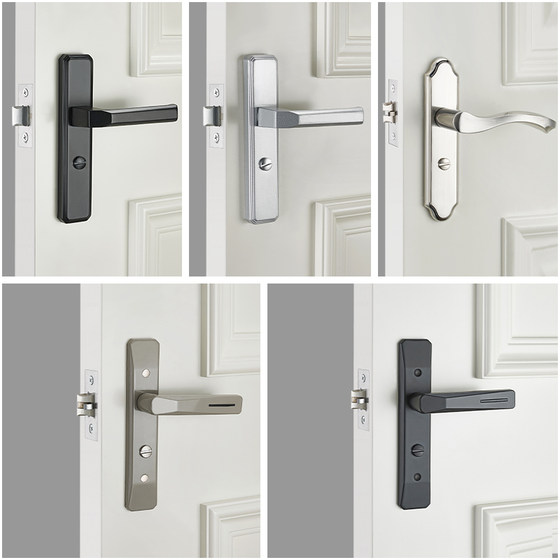 卫生间单舌门锁洗手间厕所浴室锁锁具室内铝合金门把手家用通用型