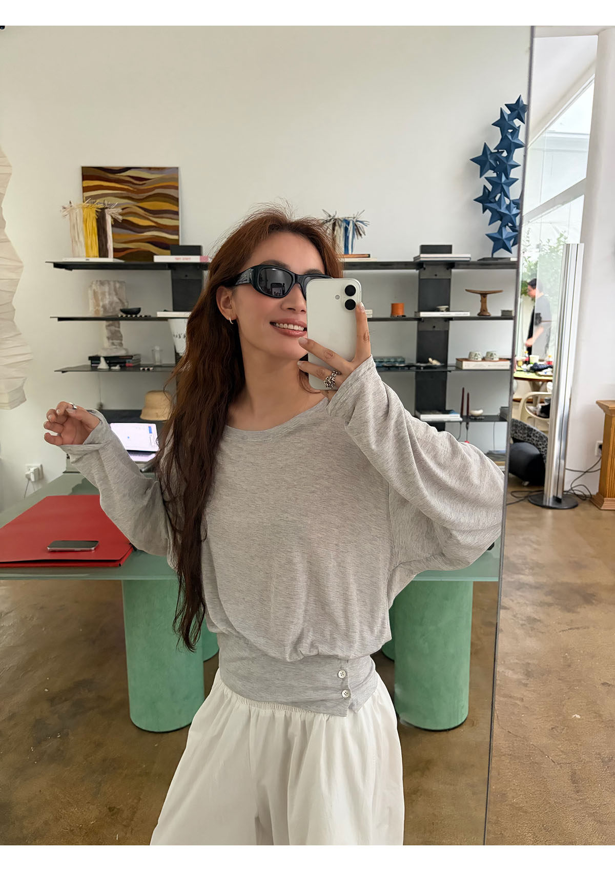 INAIEN笑笑家 "Легкий кислород" весенне-летняя тенсел-шерстяная приталенная солнцезащитная кофта тонкая с длинным рукавом