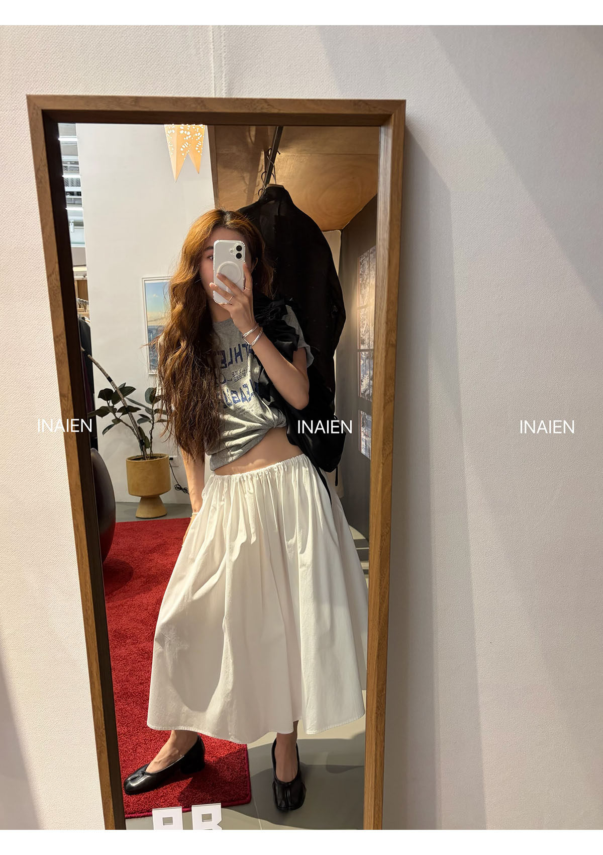 INAIEN笑笑家 "Вальс" уникальная красивая полуюбка скрывающая недостатки фигуры на весну 2026