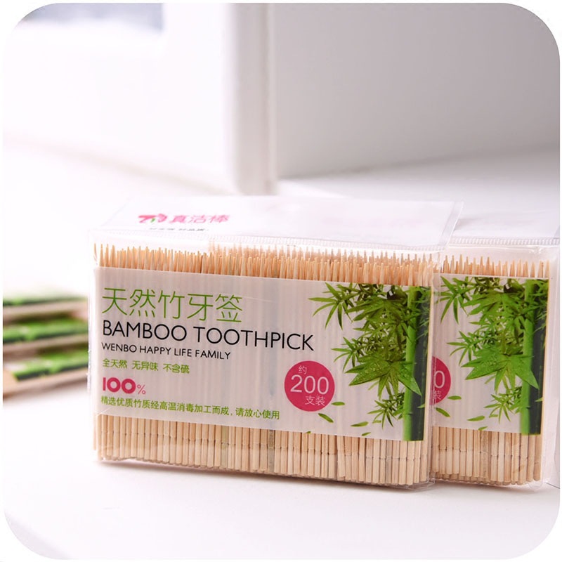 2 packs household with disposable fine bamboo toothpick single carry bamboo bamboo tooth pickup household department stores