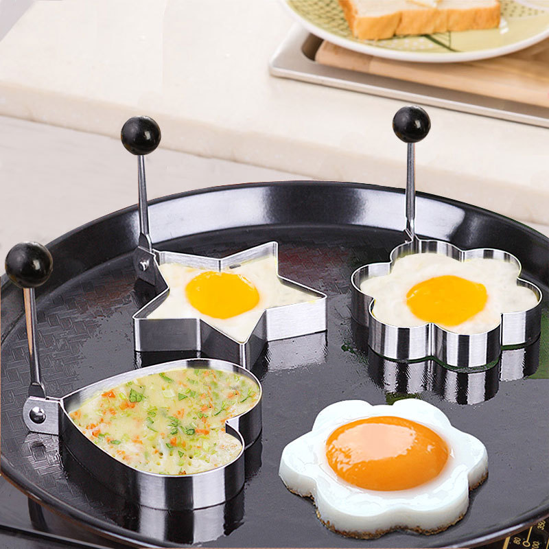 Creative multi-shaped thickened stainless steel omelette set love-shaped omelette ring fried egg model poached egg grinder