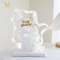 Birthday Baking Cake Decoration Colorful Fabric Butterfly Knot Birthday Cake Plugin Baking Cake Decoration Items