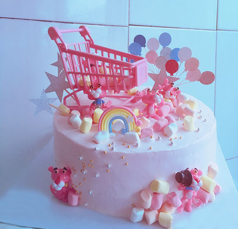 Party Decoration Cake Plug In Pink Naughty Leopard Pink Panther 6