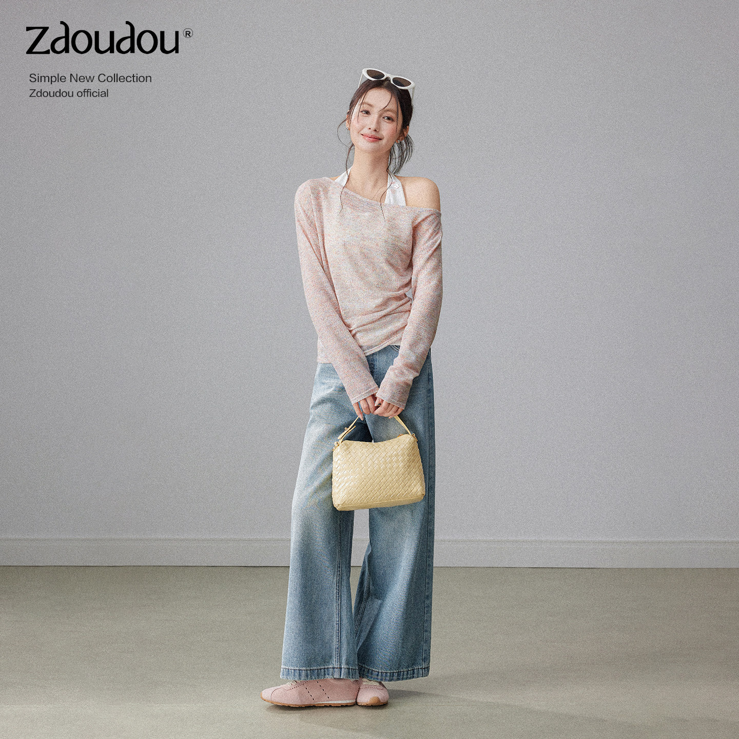 Zhang Doudou Halter Neck Long-Sleeve Blouse and Vest Two-Piece Set for ...