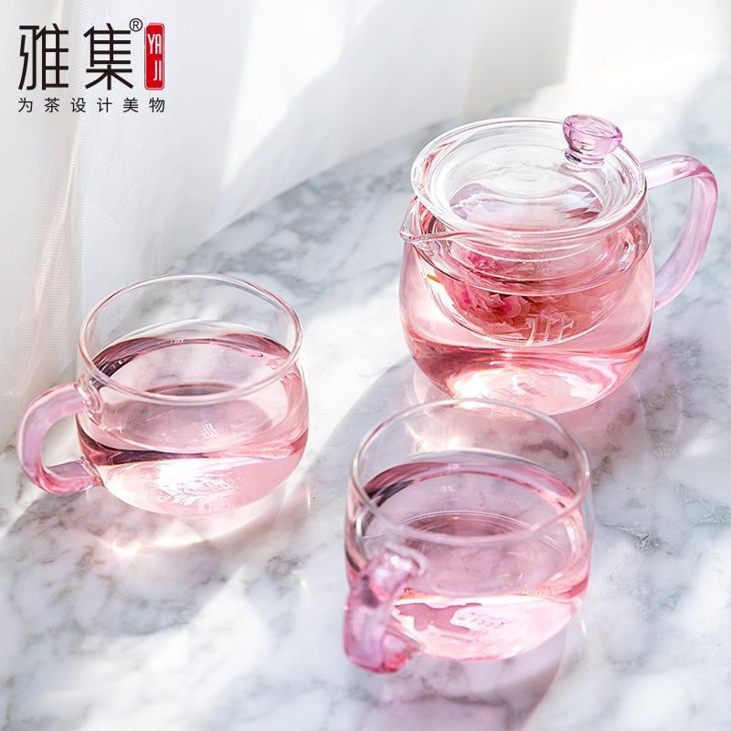 Jepisode glass teapot face tasters tea water separation teapot creative high temperature resistant one person with home bubble teapot suit